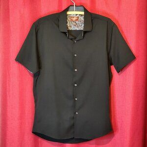 Consequence Men's Button Up Shirt Sleeve Black Size Medium